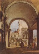 Francesco Guardi An Architectural Caprice oil painting on canvas